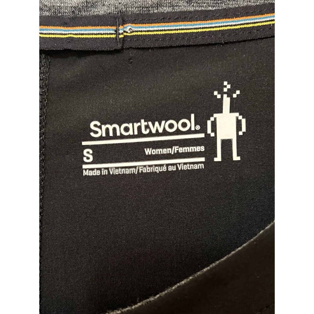 SMARTWOOL Black/Gray Genuis Shirt Dress Short Sleeve Merino Wool Blend Women's S - Picture 7 of 8